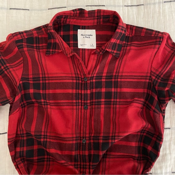 Abercrombie & Fitch Red Plaid Shirt Dress - Picture 5 of 6